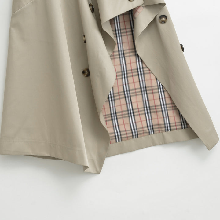 Women's Asymmetrical Trench Skirt with Waist Belt and Decorative Buttons Mune Fashion