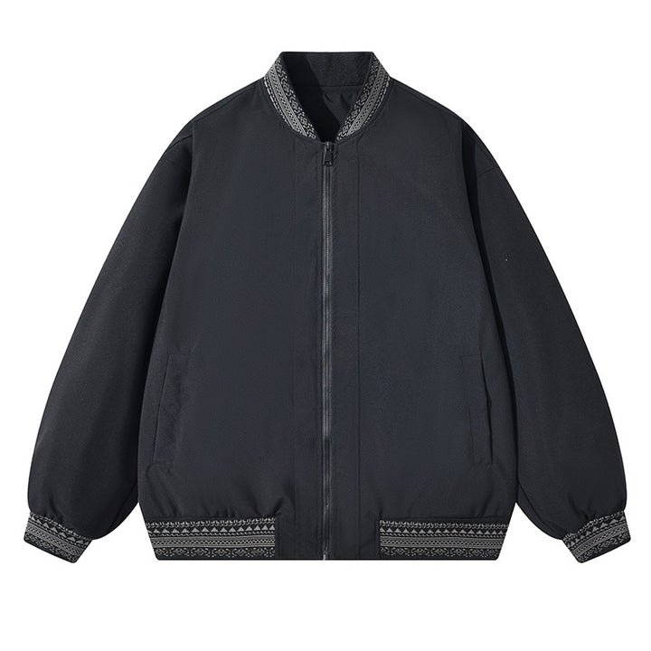 Women's Oversize Bomber Jacket with Folkloric Embroidery Mune Fashion