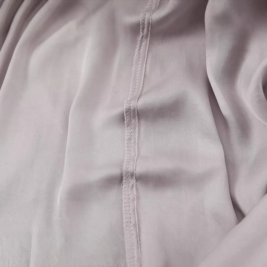 Ladies Elegant Pull-on Blouse with Ties, Voluminous Cuffs and Boxy Silhouette Mune Fashion