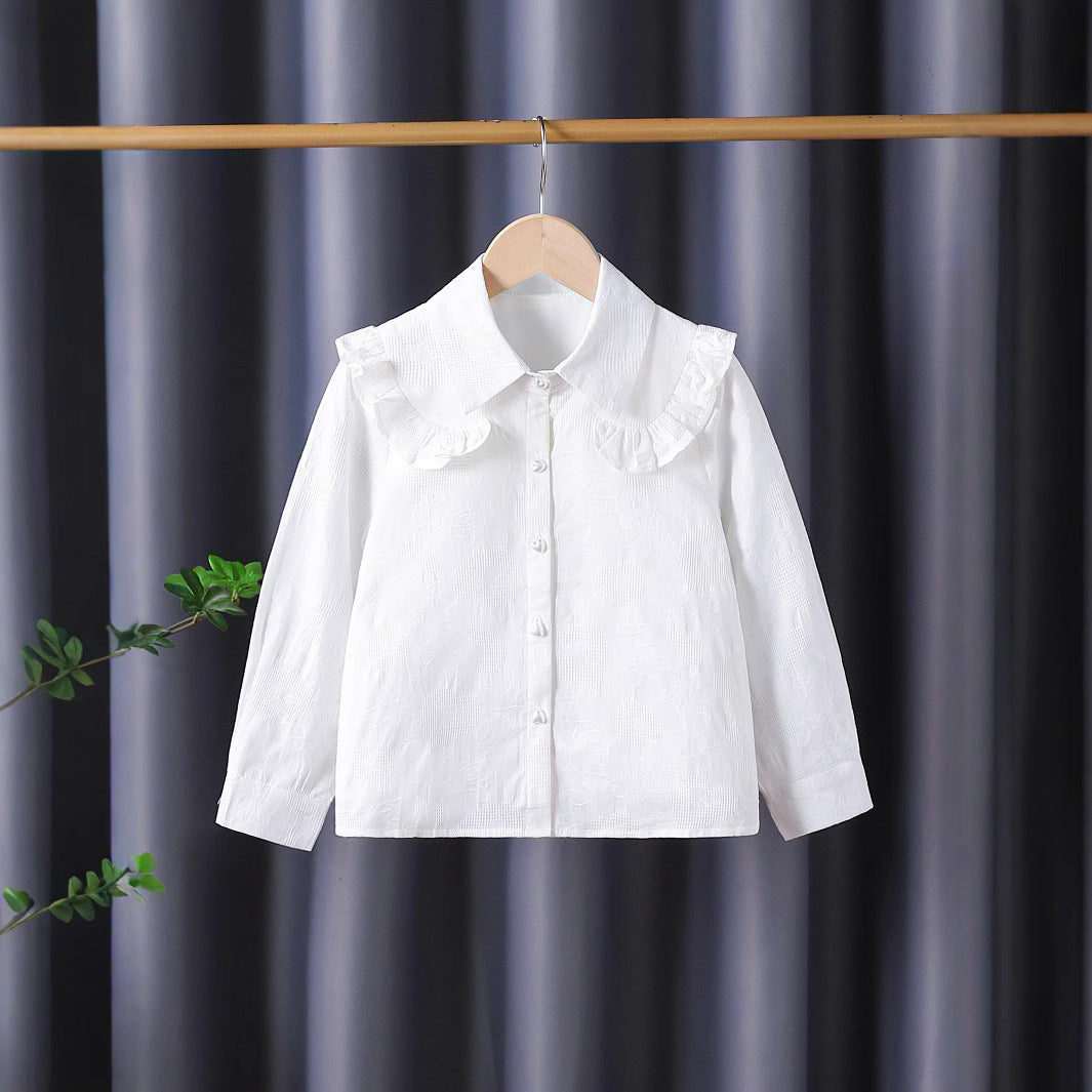 Girls' Shirt Blouse with Playful Ruffles Mune Fashion