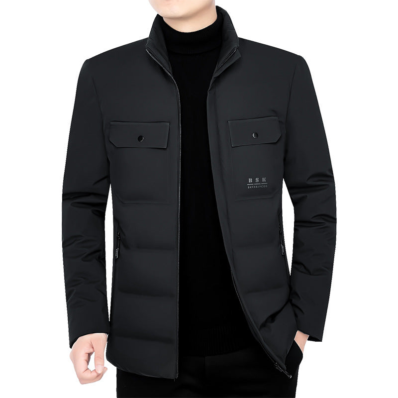 Men's thermal padded city jacket with stand-up collar and breast flaps Mune Fashion