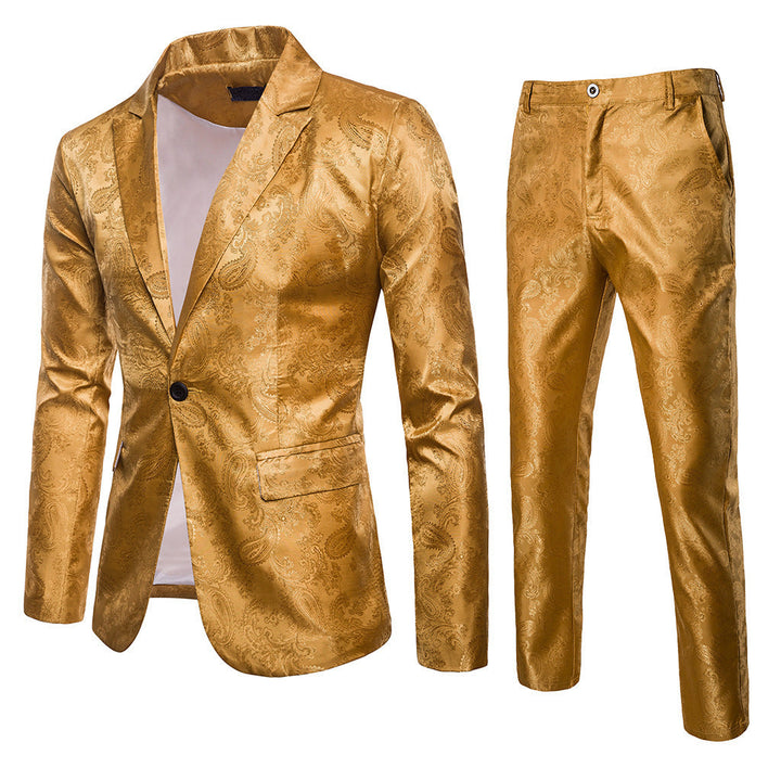 Men's Elegant Suit Set with Fine Paisley Pattern Mune