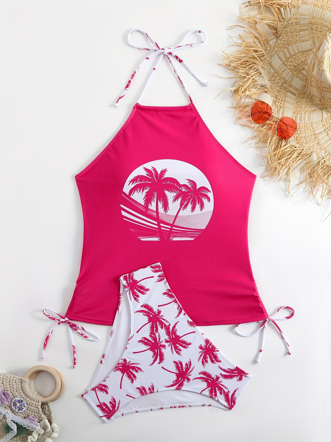 Women’s Tankini Set with Floral Palm Print Mune Fashion