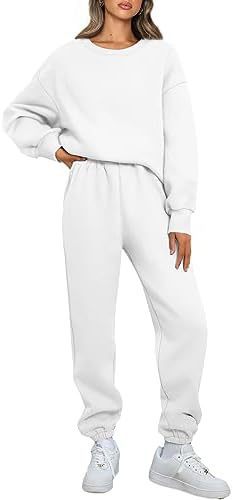 Women's Nano Relaxed Loungewear Set with Oversized Round Neck Sweatshirt and Tailored High Waist Jogging Pants made of French Terry Mune Fashion