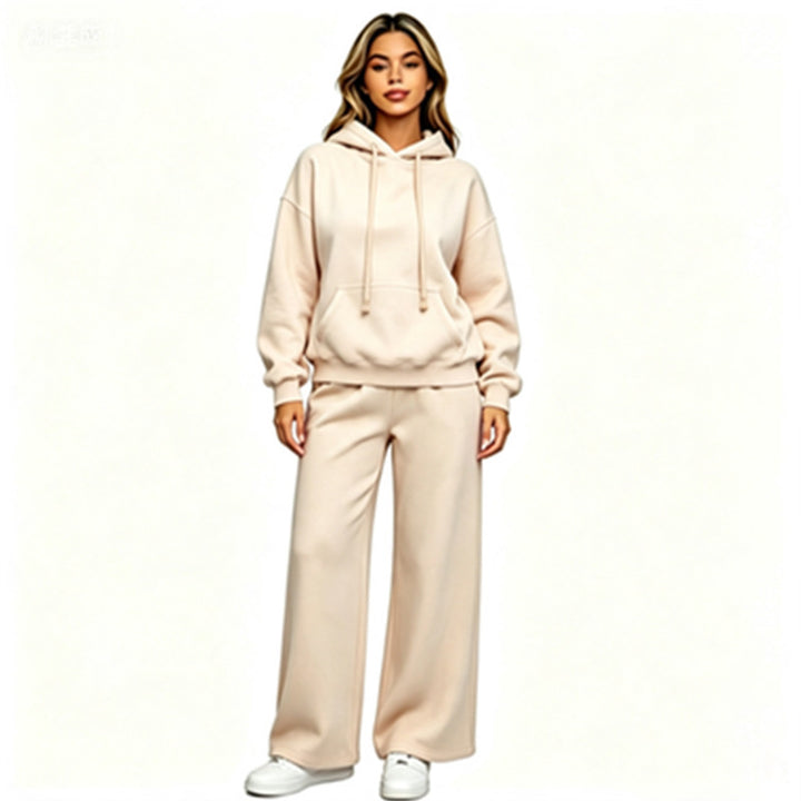 Women Comfortable Oversized Hoodie with Wide Jogging Pants Mune Fashion