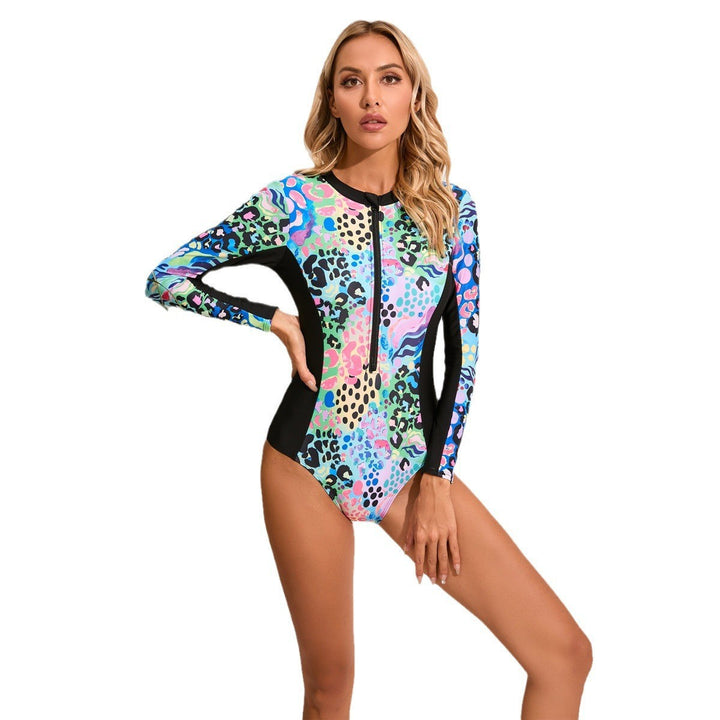 Women's Long Sleeve Swimsuit with Graphic Design Mune Fashion