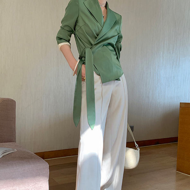 Women elegant wrap blazer Mune Fashion