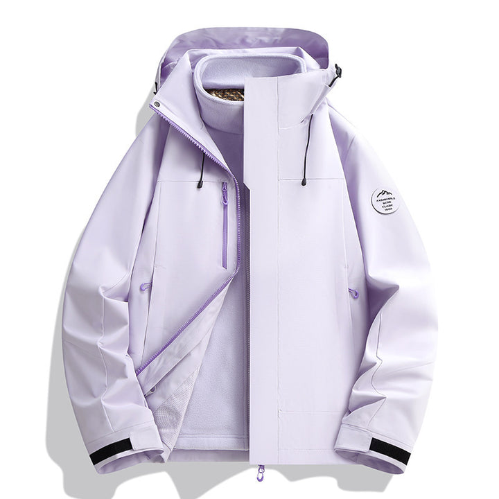 Unisex Water-Repellent Softshell Jacket with Fleece Lining and Adjustable Hood Mune Fashion
