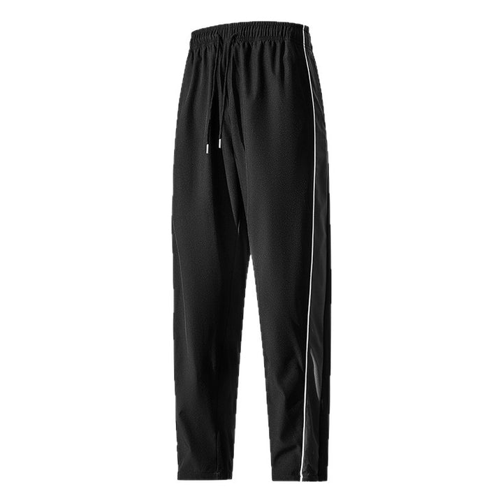 Men's Lightweight Training Pants in Relaxed Fit with Elastic Tunnel Drawstring and Contrast Side Piping Mune Fashion