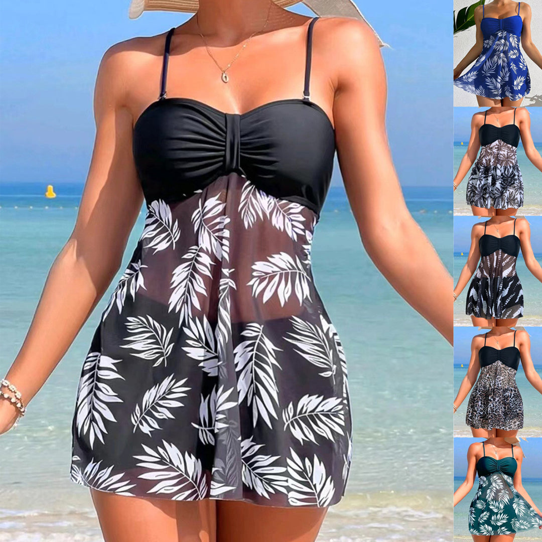 Women's Tankini Set with floral top and sporty shorts Mune Fashion