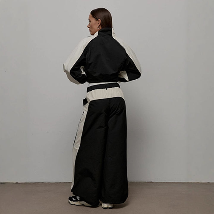 Women's oversized sporty track jacket with high stand-up collar and raglan sleeves Mune Fashion