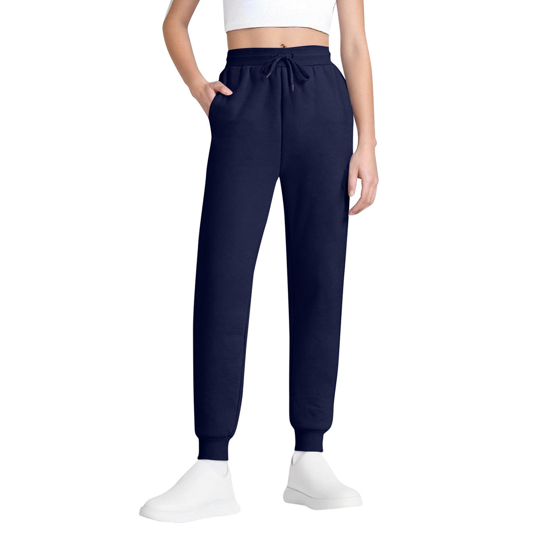 Women's slim high-waisted joggers with drawstring, side pockets, and cuffs Mune Fashion