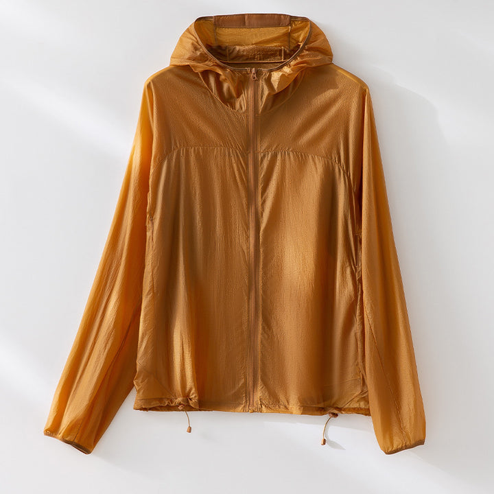 Women's Feather-Light Hooded Jacket Made of Microfibers with Drawstring Mune Fashion