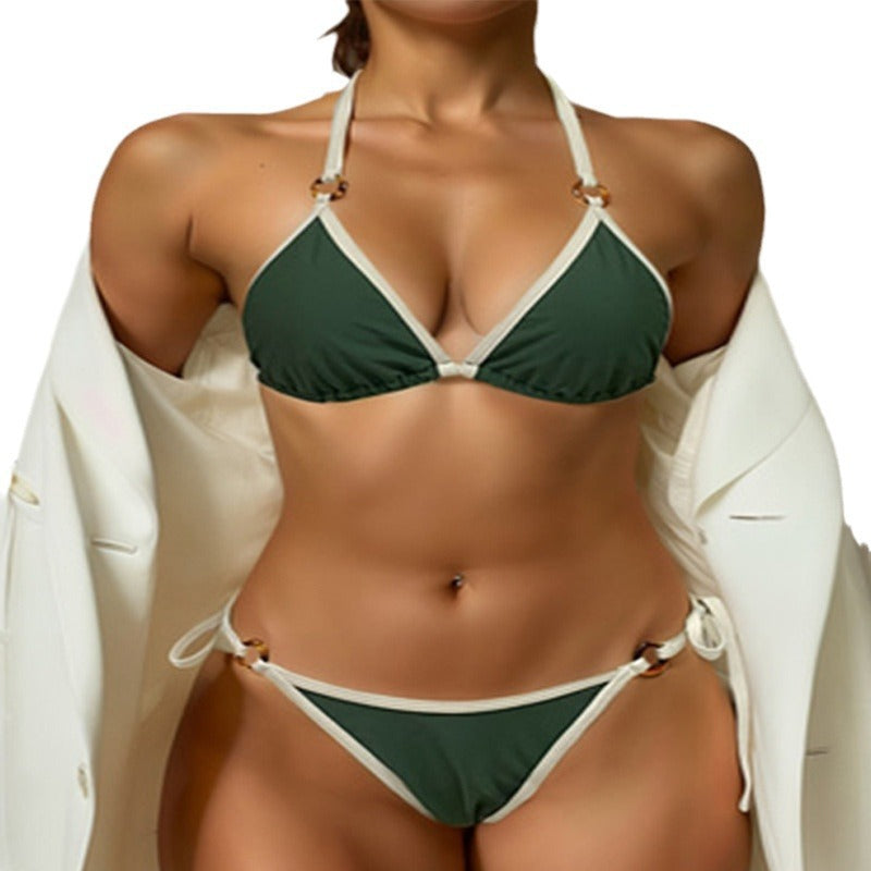 Women's Triangle Bikini with Elegant Buckles Mune Fashion