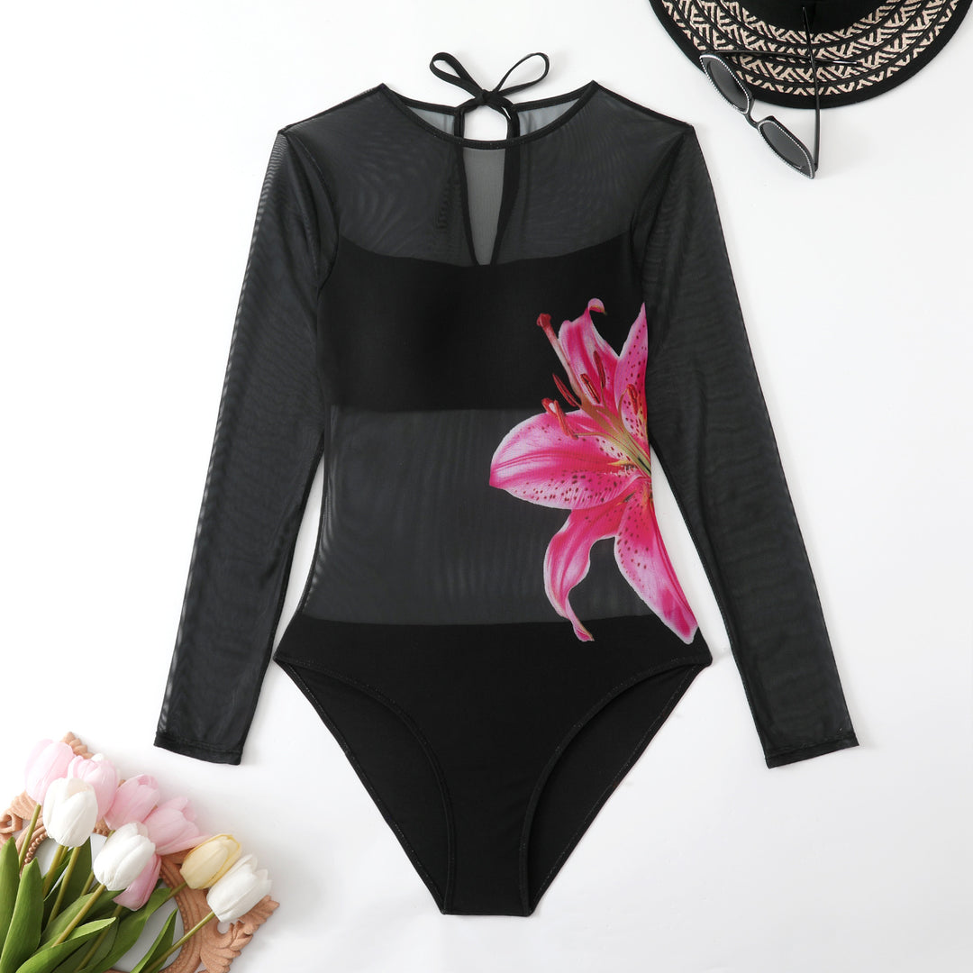 Women’s swimsuit with long sleeves and elegant floral design Mune Fashion