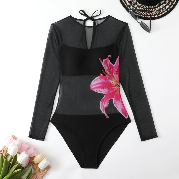 Women’s swimsuit with long sleeves and elegant floral design Mune Fashion