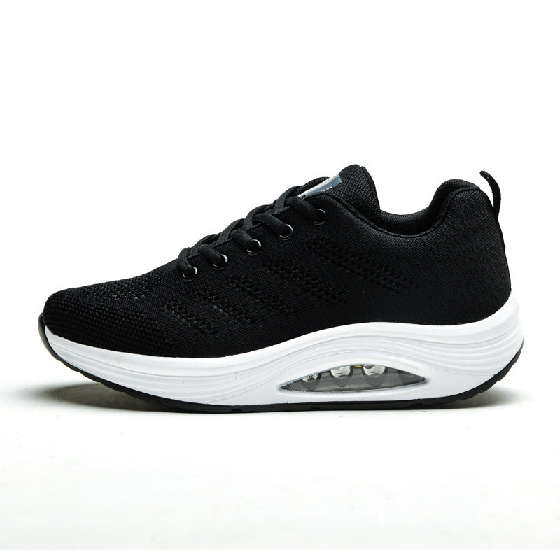 Ladies nan breathable knitted comfort walking sneakers with integrated air cushioning and ergonomic rocker sole Mune Fashion