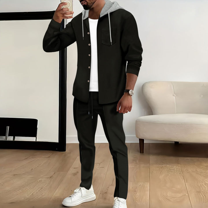 Men's structured overshirt with hood and matching relaxed pants Mune Fashion
