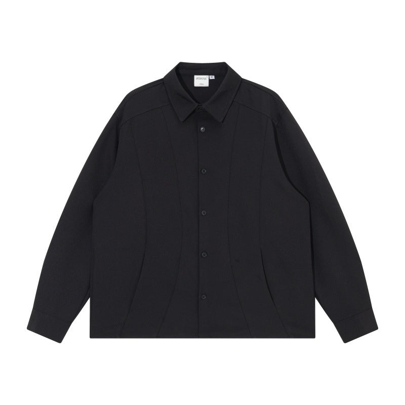 Unisex Boxy Shirt Jacket with minimalist dividing seams and concealed pockets Mune Fashion