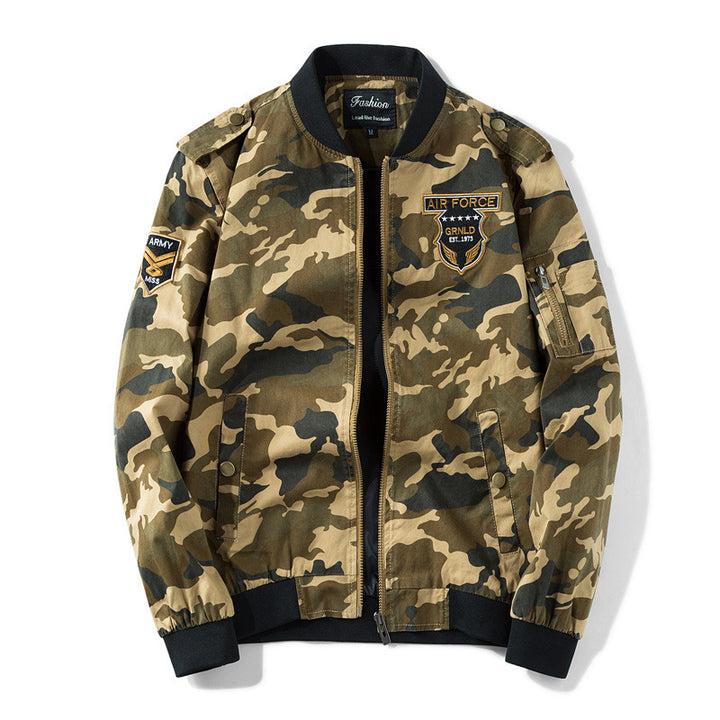 Men's sporty bomber jacket in camouflage design Mune Fashion