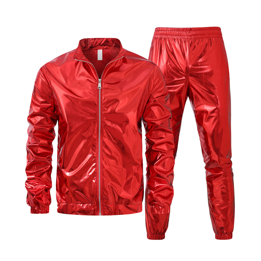 Men's nan bomber jacket with full zip, reflective metallic finish, and elastic cuffs Mune Fashion