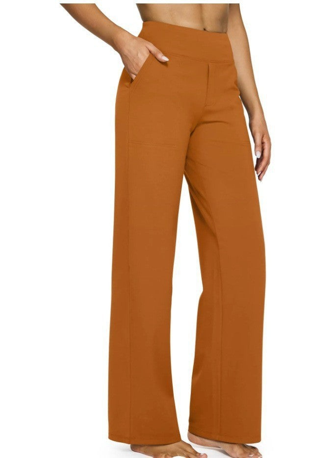 Women wide-cut Palazzo pants with high-cut comfort waistband and side pockets Mune Fashion