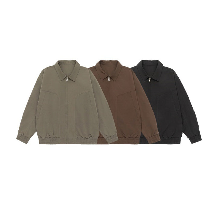 Unisex Oversize Blouson Jacket with Shirt Collar and Elastic Waistband Mune Fashion