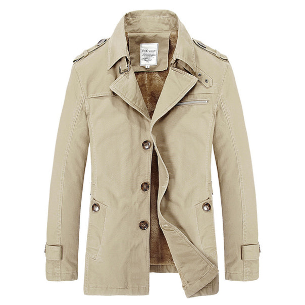 Men's military-inspired short coat with teddy fleece lining and zip chest pocket Mune Fashion