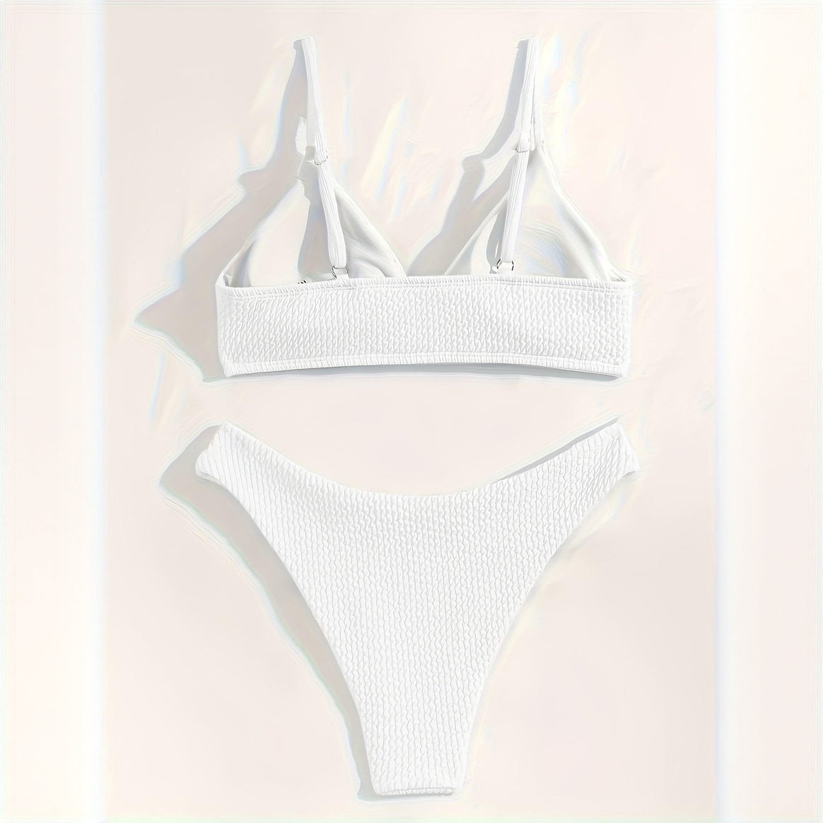 Women's Triangle Bikini Set with textured fabric and adjustable straps Mune Fashion