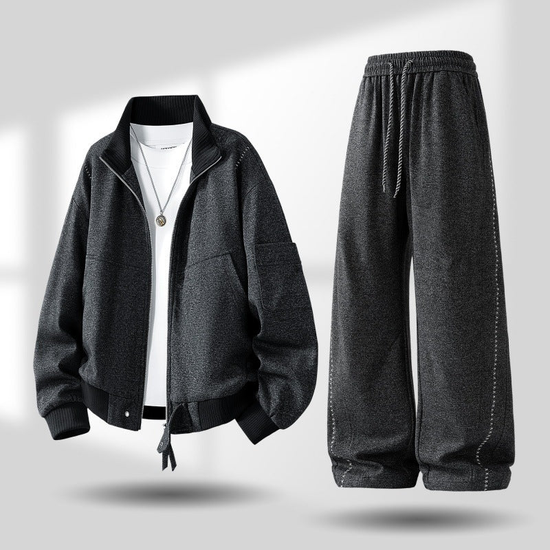 Men's comfortable oversized leisure training suit with zip-up jacket and loose joggers Mune Fashion