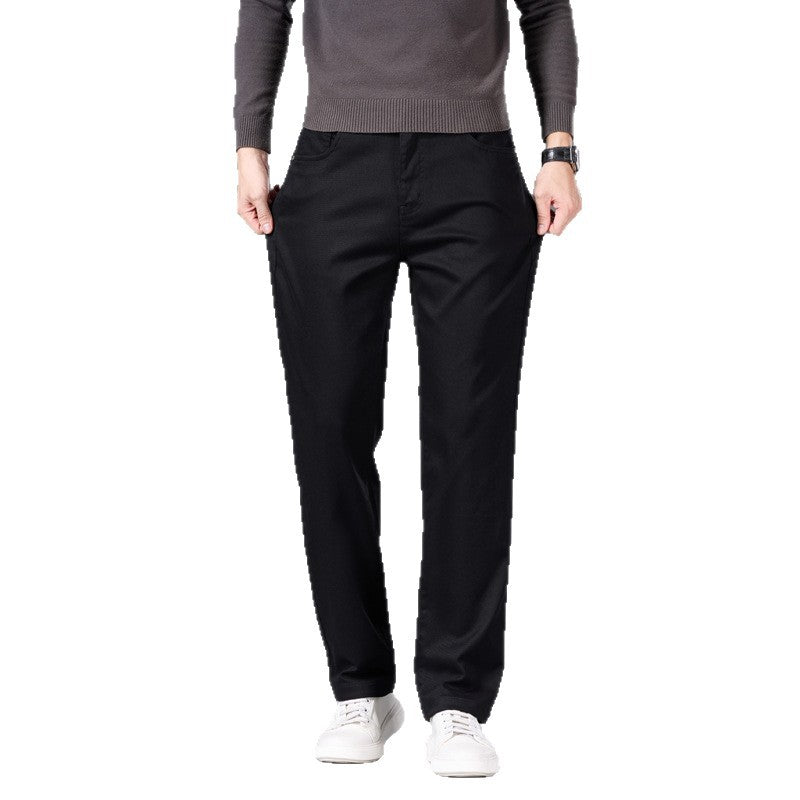 Men's straight-cut cotton chino pants with comfort waistband and side pockets Mune Fashion