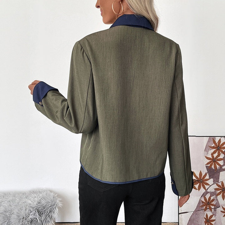 Women's Fashion Blazer Jacket with Contrasting Sleeves Mune Fashion