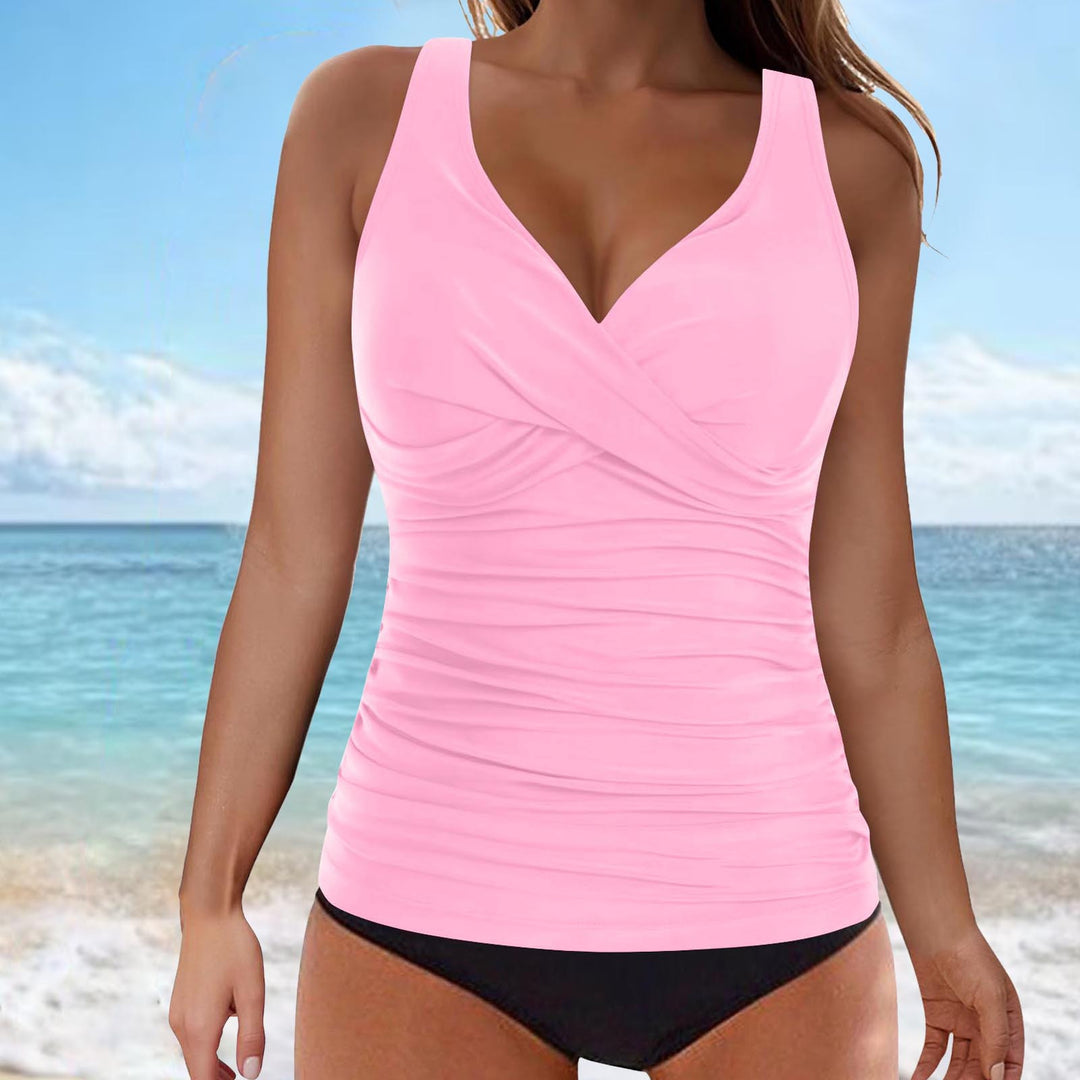 Ladies elegant wrap swim top with ruffles Mune Fashion