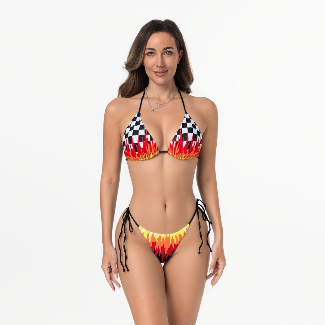 Women's Trendy Two-Piece with Fiery Patterns Mune Fashion