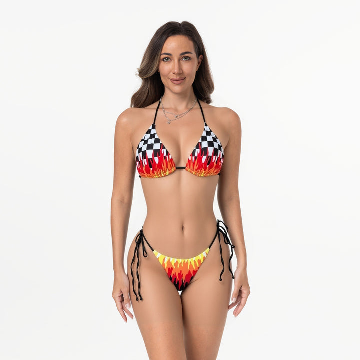 Women's Trendy Two-Piece with Fiery Patterns Mune Fashion