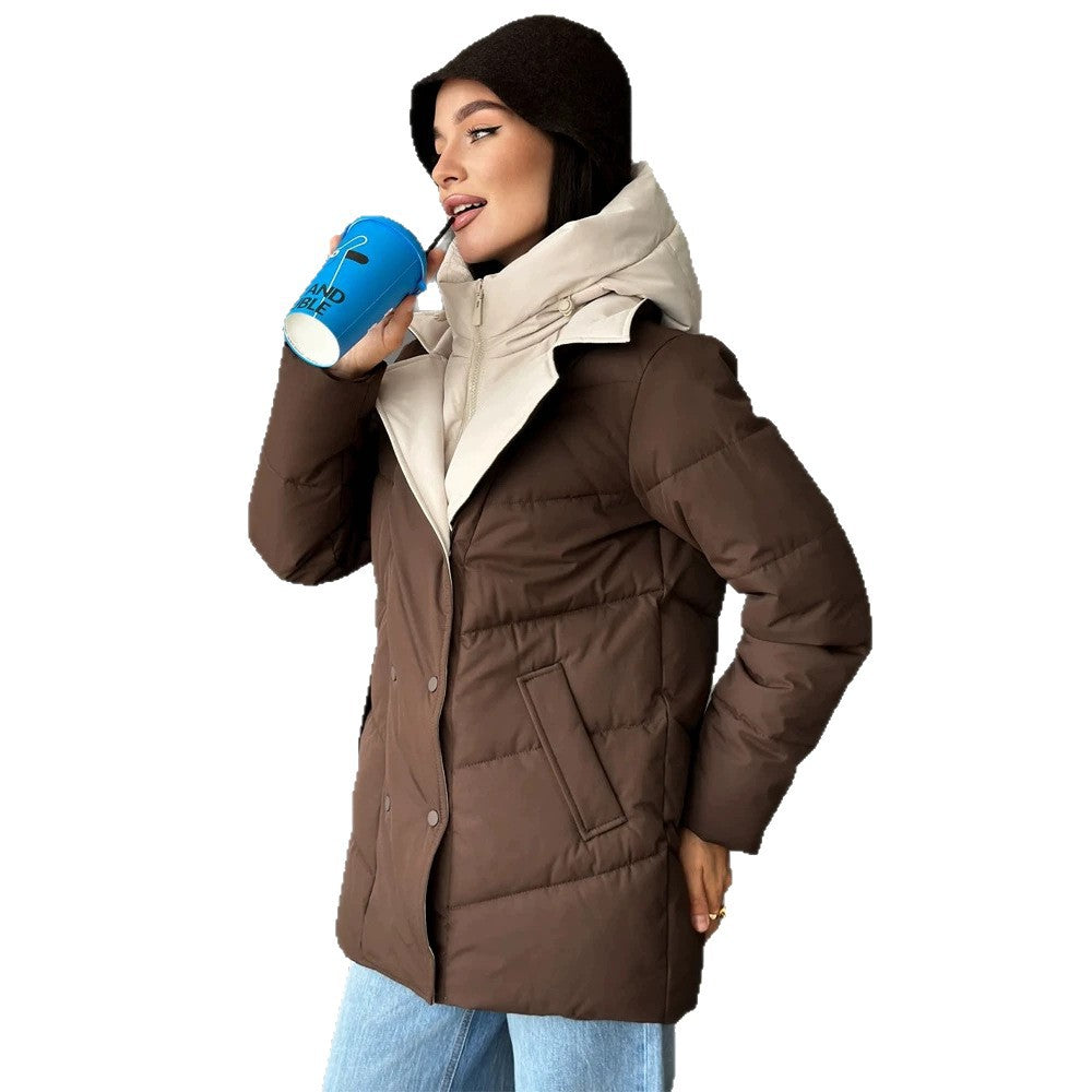 Women padded double-breasted parka with removable quilted inner vest Mune Fashion