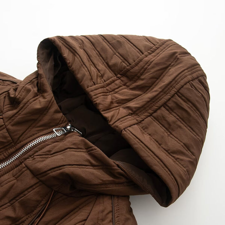 Women's padded jacket with hood, drawstring and loose fit Mune Fashion