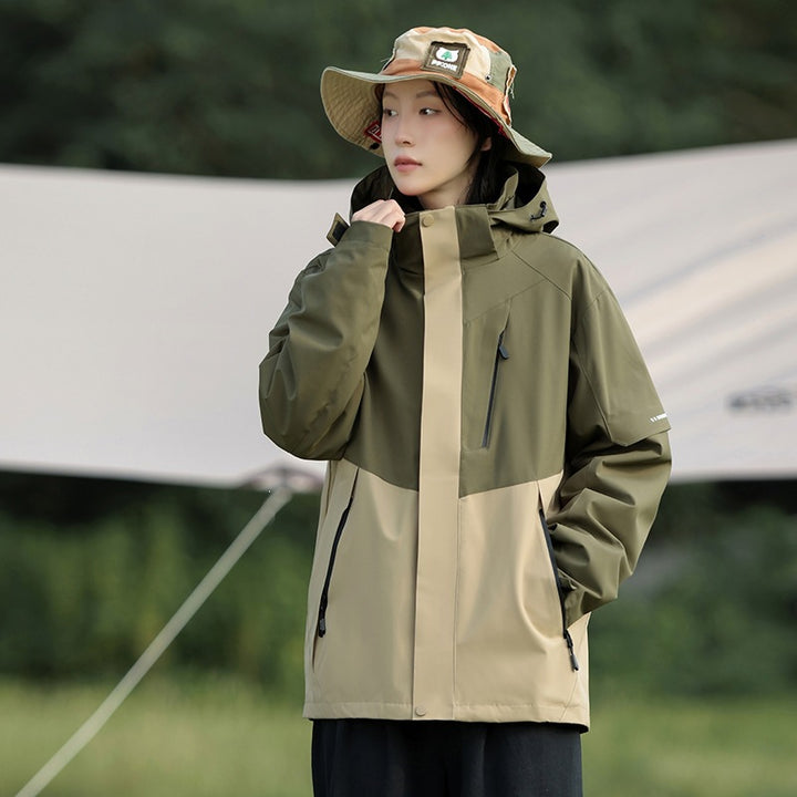 Men's Two-Tone Wind and Water-Repellent Softshell Jacket with Hood Mune Fashion