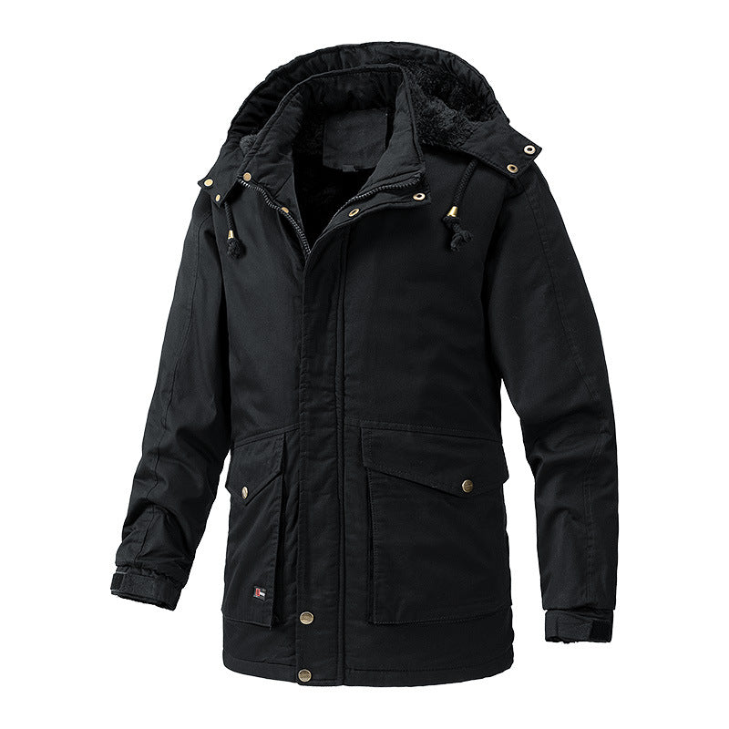 Men's Warm-Lined Parka Jacket with Hood and Teddy Lining Mune Fashion
