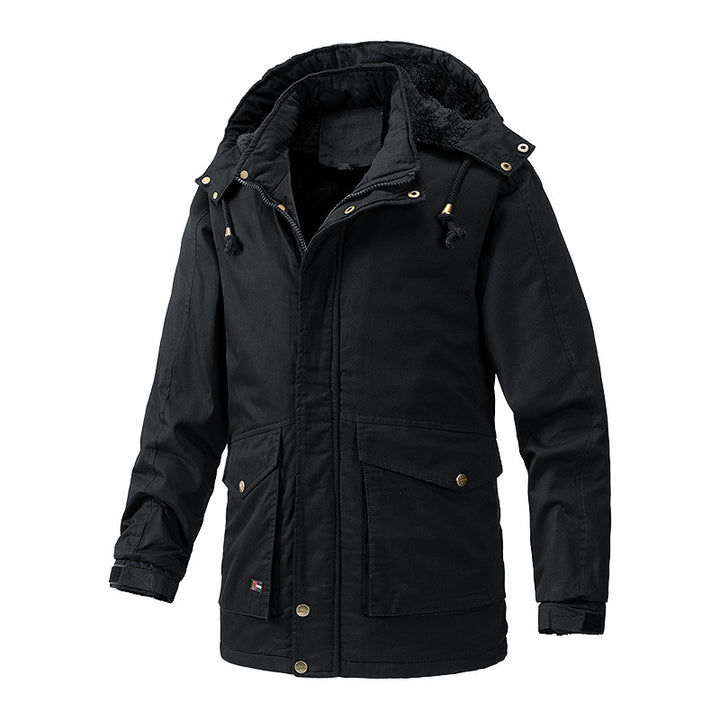 Men's Warm-Lined Parka Jacket with Hood and Teddy Lining Mune Fashion