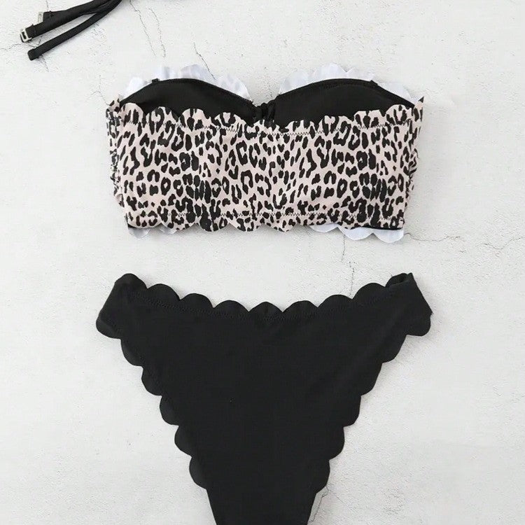 Women's bikini set with sculptural design and fashionable animal print Mune Fashion