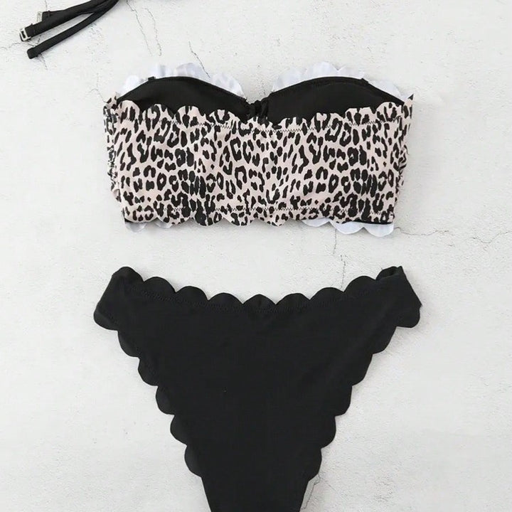 Women's bikini set with sculptural design and fashionable animal print Mune Fashion