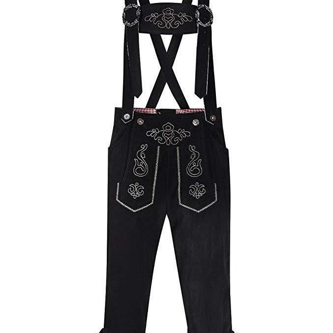 Women traditional Trachten overalls with embroidered pockets and adjustable straps Mune Fashion