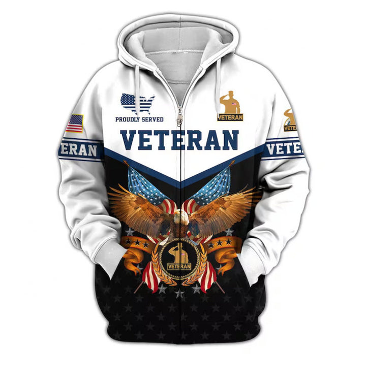 Men's hoodie with American veteran motif Mune Fashion
