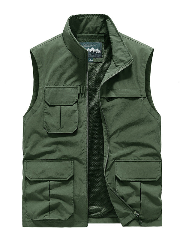 Men's Lightweight Travel Utility Vest with Mesh Lining and Multiple Pockets Mune Fashion