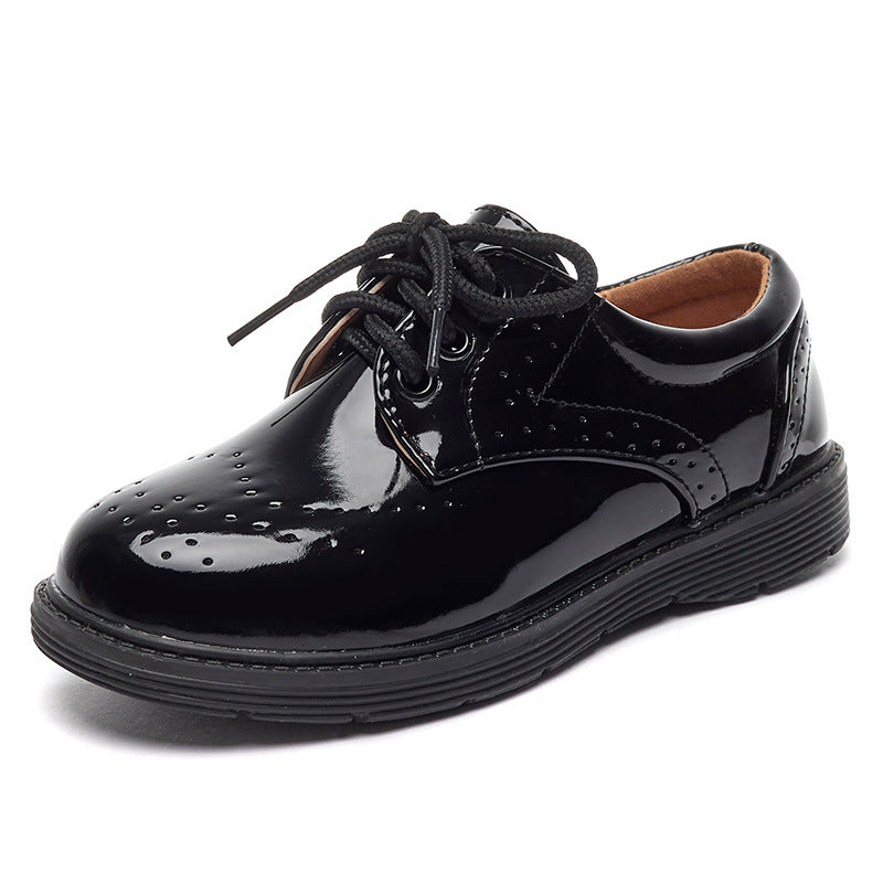 Women's Classic Patent Leather Shoes with Perforated Details Mune Fashion