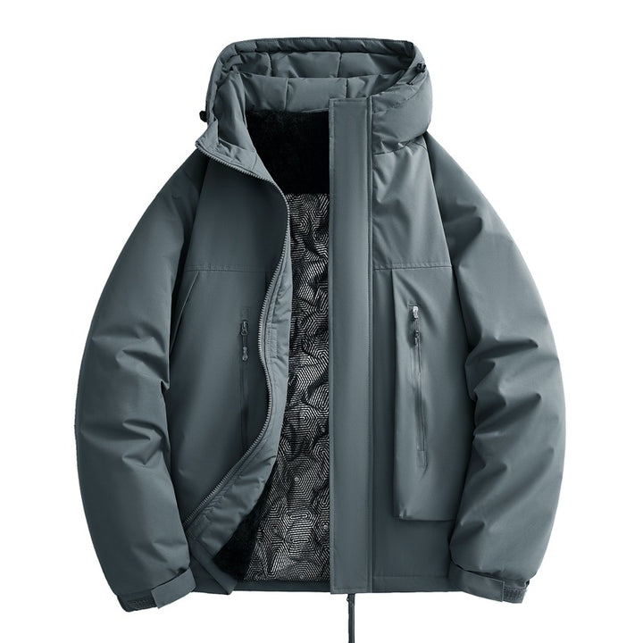 Men's water-repellent padded winter jacket with hood and soft fleece lining Mune Fashion