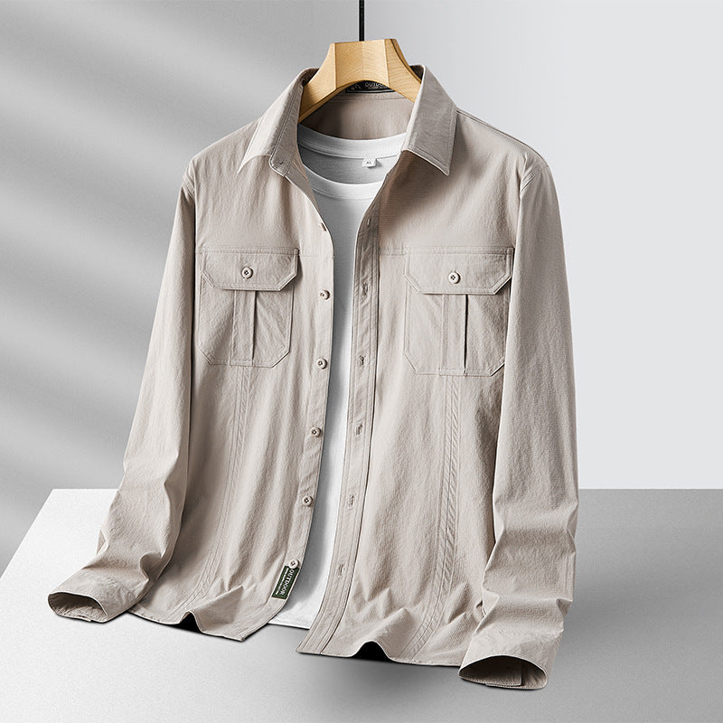 Men's Outdoor Shirt with Chest Pockets, Ripstop Fabric and Regular Fit Mune Fashion