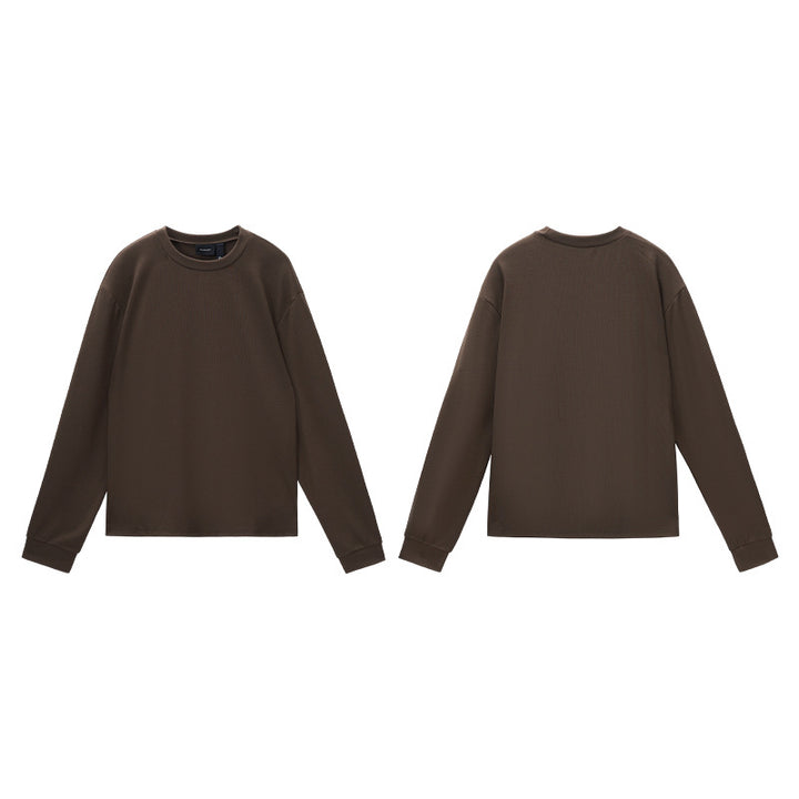 Men's long-sleeve shirt made of fine rib structure with round neckline Mune Fashion