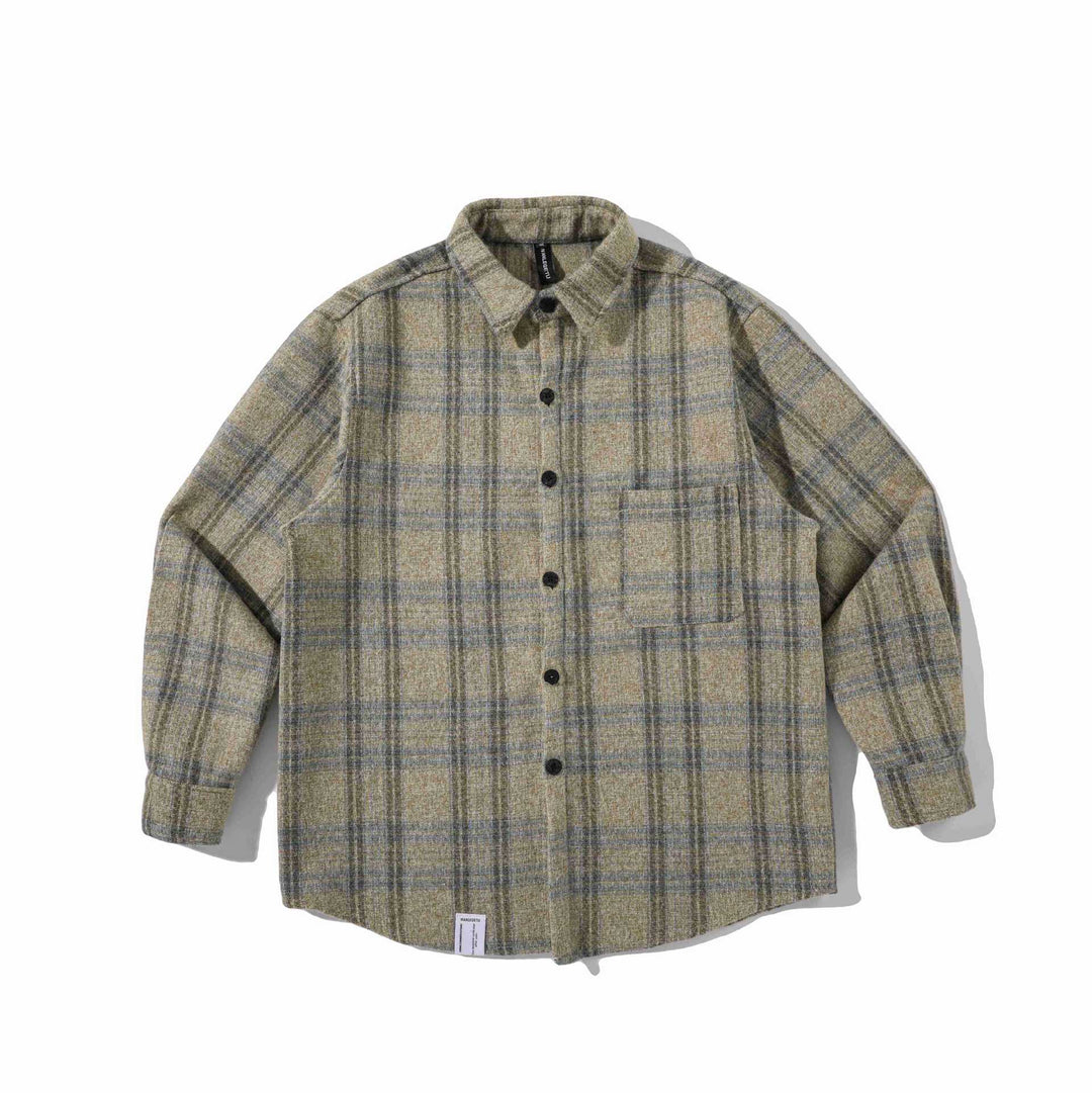 Men's overshirt made of wool blend with checked pattern Mune Fashion